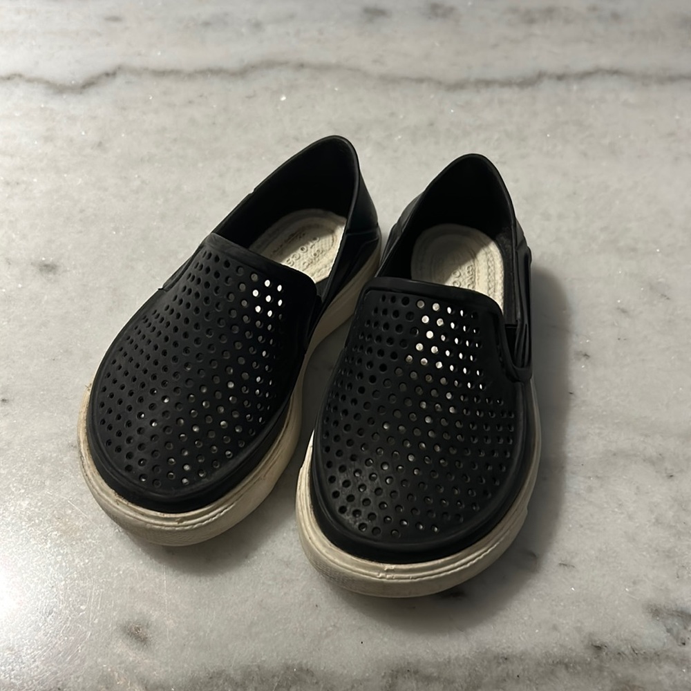 Crocs Toddler Black Slip Ons 6